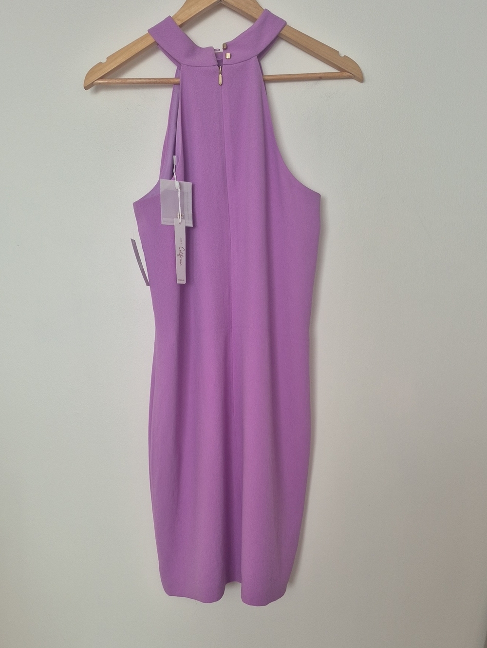 Trina Turk NWT Lavender Halter Pleated Shift Mini Dress Cocktail Wedding Size 2 - Picture 4 of 9